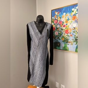 ❗️Going Soon❗️Elie Tahari Cara Dress Mixed Media Blue and Black